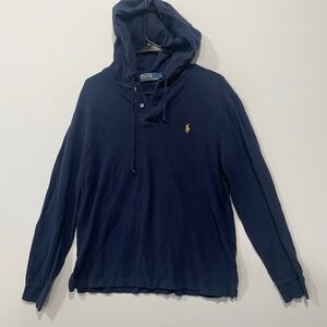 Polo Ralph Lauren Mens Blue‎ Long Sleeve Pullover Hoodie Pony Logo